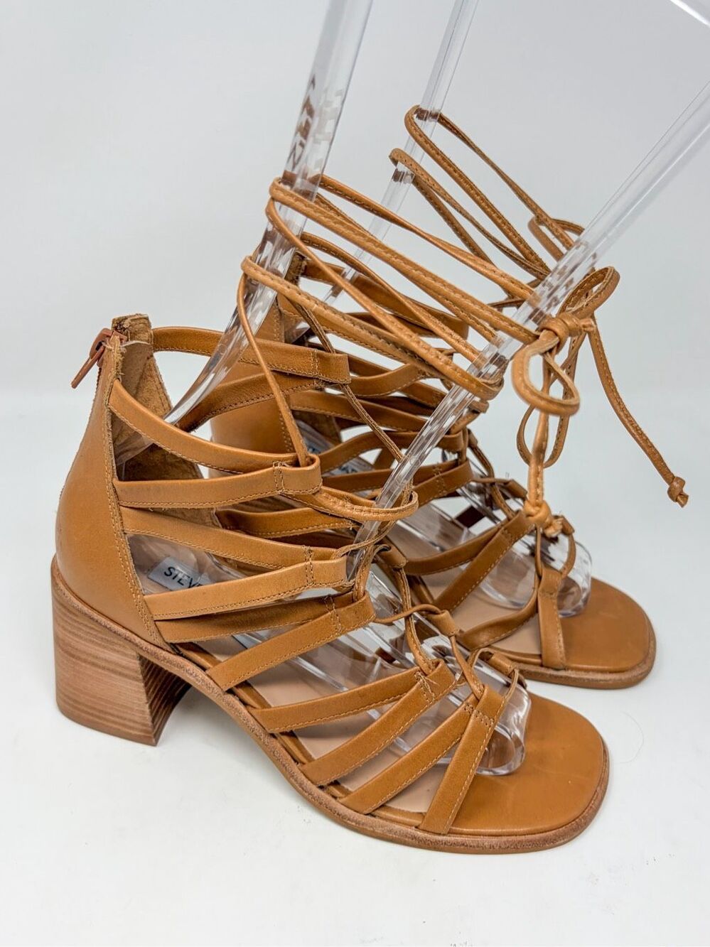 NWOT Steve Madden Women's Cherri 30 Strappy Gladiator Sandals Tan Leather 6.5M - Picture 5 of 10